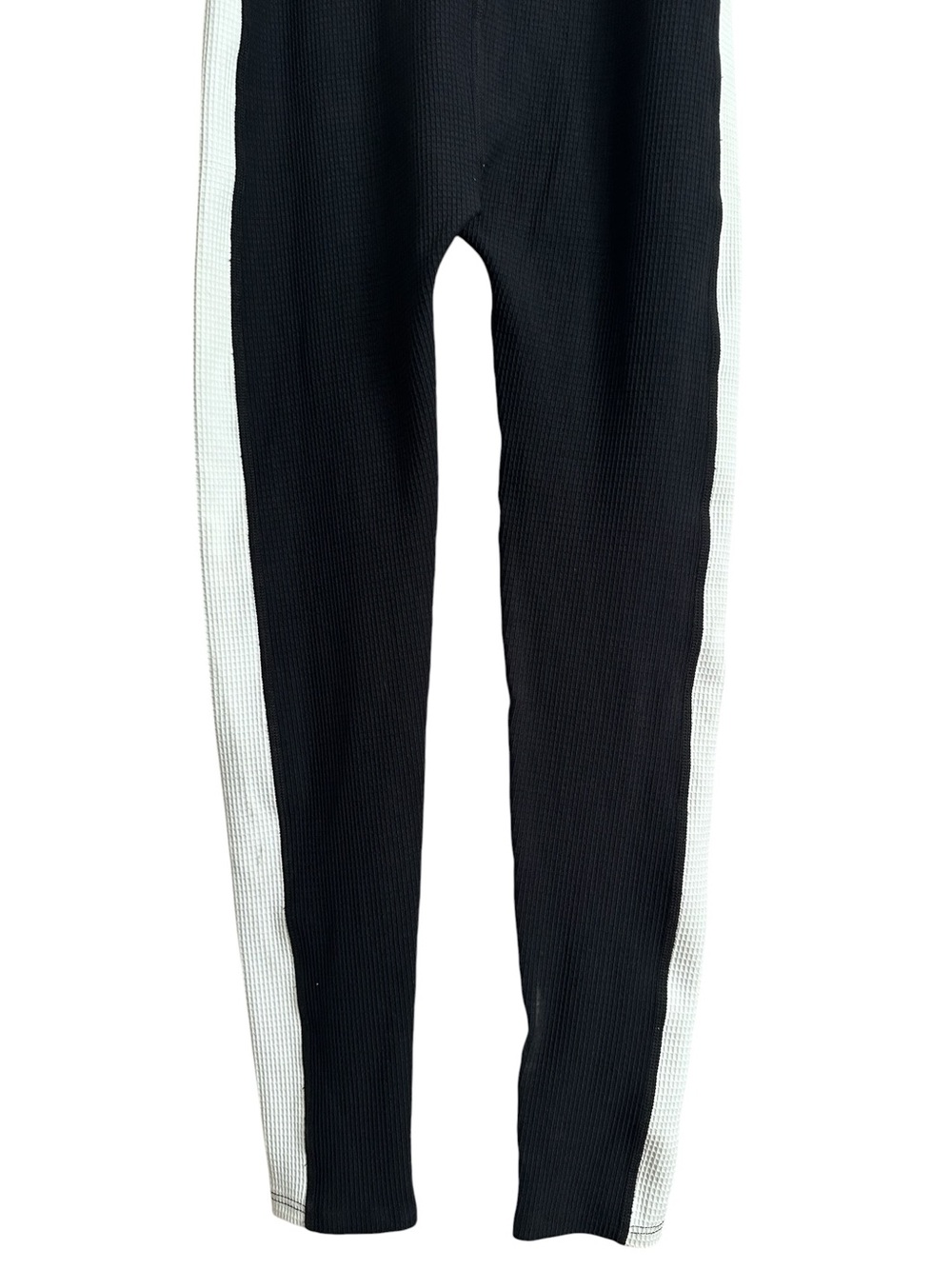 Year of Ours Thermal Ski Onesie Black White Waffle Knit Base Layer Small NWT - Picture 8 of 15